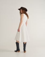 women's eyelet linen midi dress