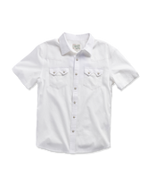 men's classic fit vintage weight sawtooth short sleeve pearl snap