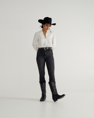 women's long sleeve embroidered cotton popover top