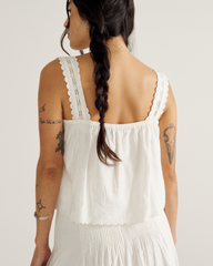 women's linen artisanal tank
