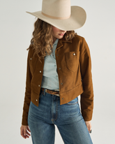 women's moleskin pearl snap jacket