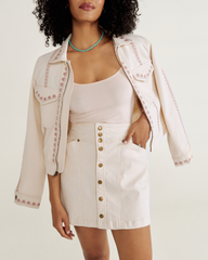 women's denim mini skirt