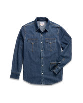 men's denim long sleeve pearl snap