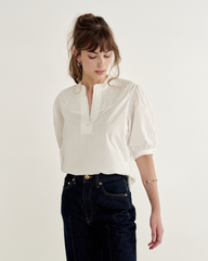 women's split neck top