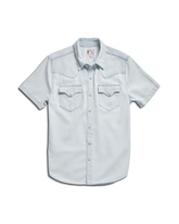 men's denim short sleeve pearl snap