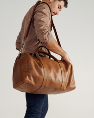 lightweight leather duffle