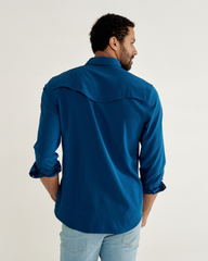 men's performance long sleeve western pearl snap