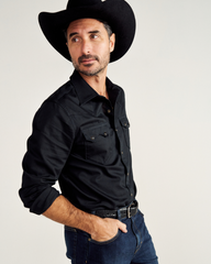 men's vintage weight sawtooth cotton pearl snap