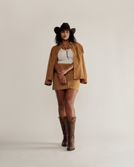 women's mini suede skirt