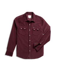 men's long sleeve texas weight corduroy pearl snap