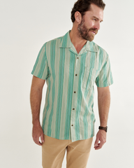 men's dobby camp short sleeve shirt