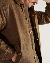 men's buckaroo waxed canvas trucker jacket