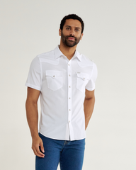 men's performance short sleeve western pearl snap