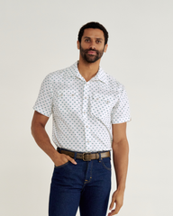 men's sawtooth short sleeve pearl snap