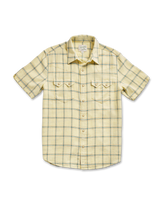 men's sawtooth linen short sleeve pearl snap
