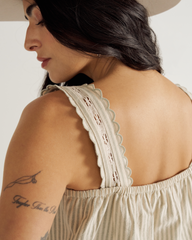 women's linen artisanal tank