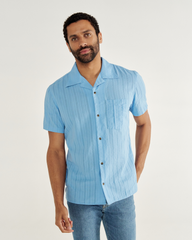 men's dobby camp short sleeve shirt