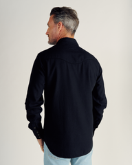 men's denim long sleeve pearl snap