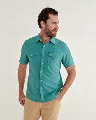 men's performance short sleeve western pearl snap