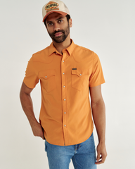 men's performance short sleeve western pearl snap