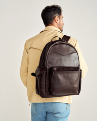 men's leather backpack