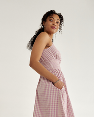 women's tiered midi dress