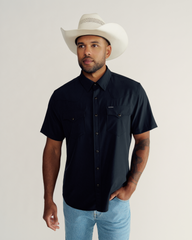 men's performance short sleeve western pearl snap