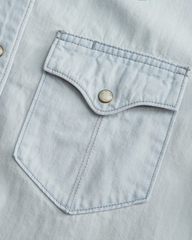 women's denim pearl snap