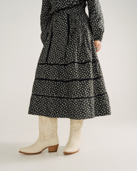 women's cotton poplin midi skirt