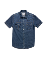men's denim short sleeve pearl snap