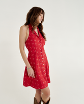 women's sleeveless collared mini dress