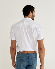 men's classic fit vintage weight sawtooth short sleeve pearl snap