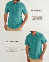 men's performance short sleeve western pearl snap