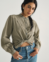 women's mini seersucker blouse
