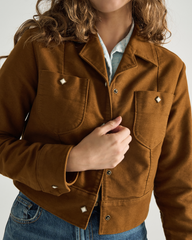 women's moleskin pearl snap jacket