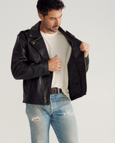 men's leather biker jacket