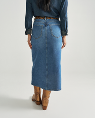 women's midi denim skirt