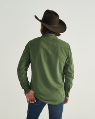 men's denim long sleeve pearl snap