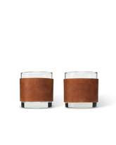 leather rocks glasses 2 pack