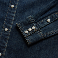 women's denim pearl snap