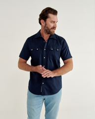 men's sawtooth short sleeve pearl snap