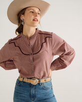 women's mini seersucker blouse