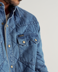 men's quilted denim shacket