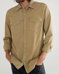 men's denim long sleeve pearl snap