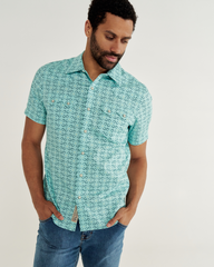 men's sawtooth short sleeve pearl snap