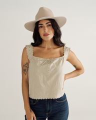 women's linen artisanal tank