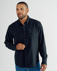 men's performance long sleeve western pearl snap