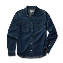 women's denim pearl snap
