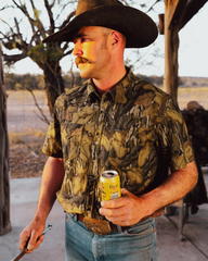 men's performance short sleeve western pearl snap