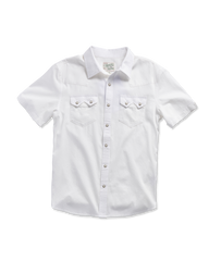 men's classic fit vintage weight sawtooth short sleeve pearl snap